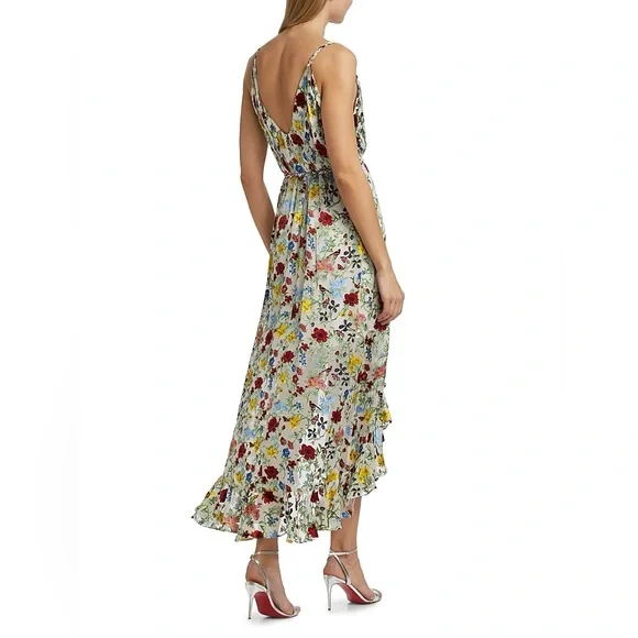 Alice + Olivia Tara Asymmetric Midi Dress - Dollhouse - Picture 5 of 7